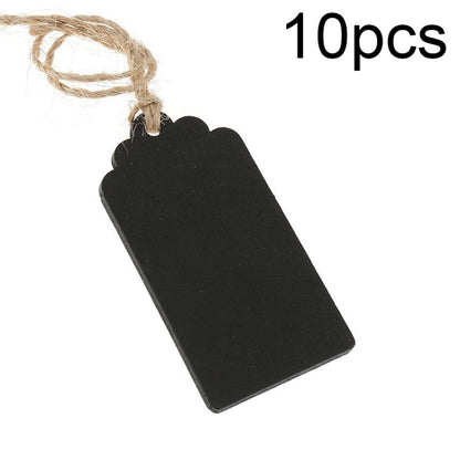 กระดานข้อความไม้แขวนขนาดเล็ก 10 ชิ้น/เซ็ต Home Holiday Decor Lanyard Chalkboard