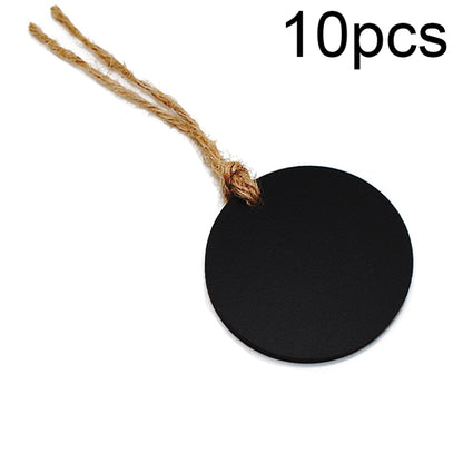กระดานข้อความไม้แขวนขนาดเล็ก 10 ชิ้น/เซ็ต Home Holiday Decor Lanyard Chalkboard