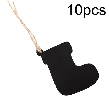 กระดานข้อความไม้แขวนขนาดเล็ก 10 ชิ้น/เซ็ต Home Holiday Decor Lanyard Chalkboard