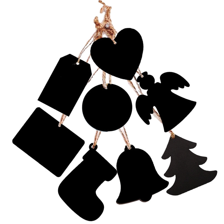 กระดานข้อความไม้แขวนขนาดเล็ก 10 ชิ้น/เซ็ต Home Holiday Decor Lanyard Chalkboard