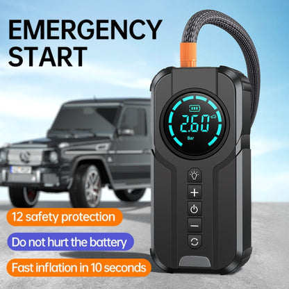 YX1920SH รถจ่ายไฟฉุกเฉินสตาร์ทเครื่องปั๊มลมเครื่อง All-in-one, 8000mAh, 8000mAh+EVA Bag