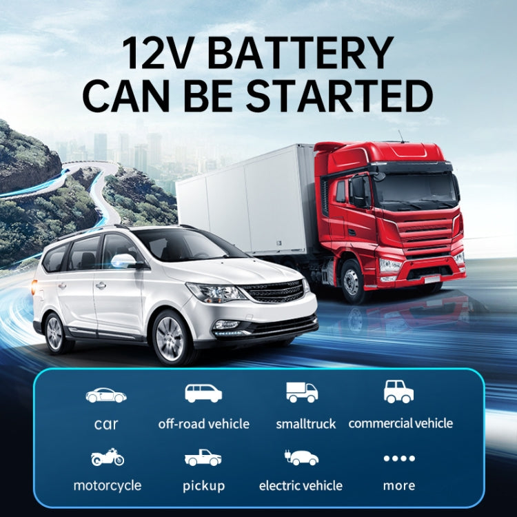 YX1920SH รถจ่ายไฟฉุกเฉินสตาร์ทเครื่องปั๊มลมเครื่อง All-in-one, 8000mAh, 8000mAh+EVA Bag