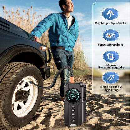 YX1920SH รถจ่ายไฟฉุกเฉินสตาร์ทเครื่องปั๊มลมเครื่อง All-in-one, 8000mAh, 8000mAh+EVA Bag