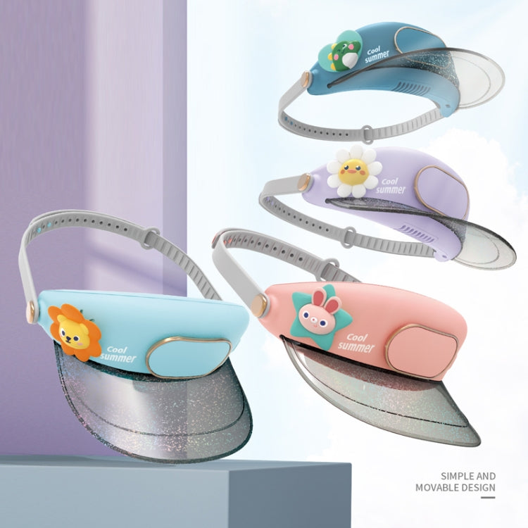 GL130-133 หมวกพัดลมกลางแจ้ง Leafless Mute USB แบบพกพา แคมป์ปิ้ง พัดลมขนาดเล็ก, Star Rabbit, Huahua Duck, Love Dragon