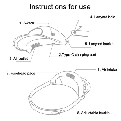 GL130-133 หมวกพัดลมกลางแจ้ง Leafless Mute USB แบบพกพา แคมป์ปิ้ง พัดลมขนาดเล็ก, Star Rabbit, Huahua Duck, Love Dragon