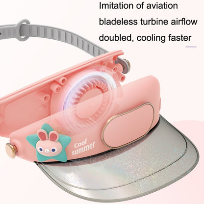 GL130-133 หมวกพัดลมกลางแจ้ง Leafless Mute USB แบบพกพา แคมป์ปิ้ง พัดลมขนาดเล็ก, Star Rabbit, Huahua Duck, Love Dragon