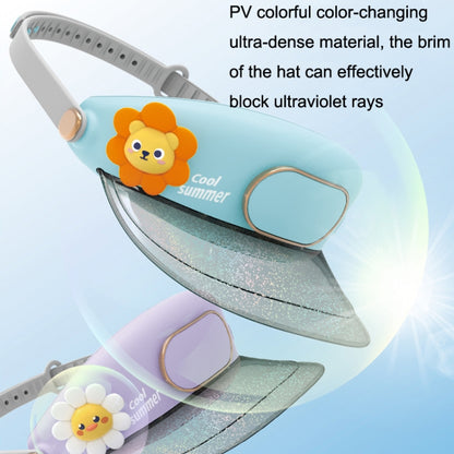 GL130-133 หมวกพัดลมกลางแจ้ง Leafless Mute USB แบบพกพา แคมป์ปิ้ง พัดลมขนาดเล็ก, Star Rabbit, Huahua Duck, Love Dragon