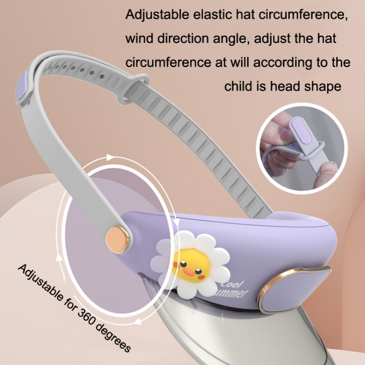 GL130-133 หมวกพัดลมกลางแจ้ง Leafless Mute USB แบบพกพา แคมป์ปิ้ง พัดลมขนาดเล็ก, Star Rabbit, Huahua Duck, Love Dragon