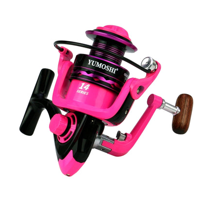 Spinning Wheel Metal Wire Cup Fishing Wheel, YUMOSHI OE2000 (Pink), YUMOSHI OE3000 (Pink), YUMOSHI OE4000 (Pink), YUMOSHI OE5000 (Pink), YUMOSHI OE6000 (Pink), YUMOSHI OE7000 (Pink)