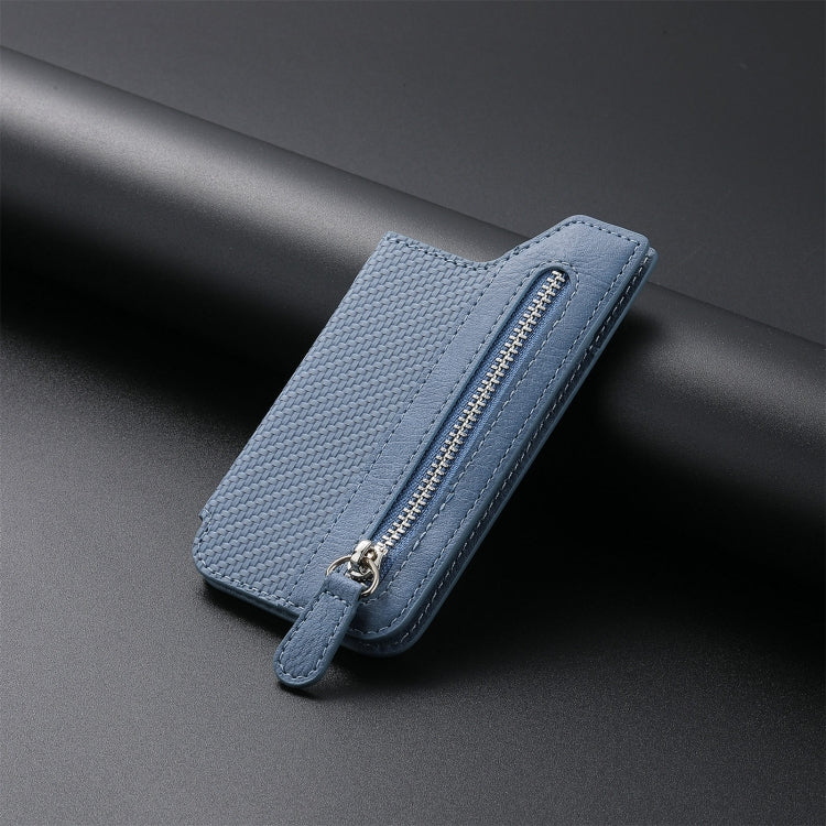 ที่ใส่บัตรประจำตัวโทรศัพท์ PU Leather Flap Zipper Wallet Card Holder Bag Adhesive Case