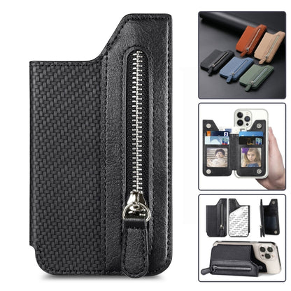 ที่ใส่บัตรประจำตัวโทรศัพท์ PU Leather Flap Zipper Wallet Card Holder Bag Adhesive Case
