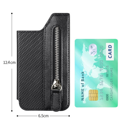 ที่ใส่บัตรประจำตัวโทรศัพท์ PU Leather Flap Zipper Wallet Card Holder Bag Adhesive Case