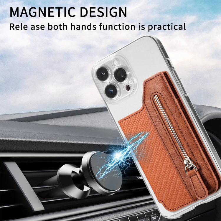 ที่ใส่บัตรประจำตัวโทรศัพท์ PU Leather Flap Zipper Wallet Card Holder Bag Adhesive Case