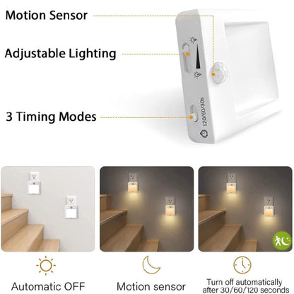 NL2101 Motion Sensor ไฟกลางคืน LED ปลั๊กไฟ AC Dimming Sleep Lights, Spec:, NL2101 Warm EU Plug, NL2101 Warm and White EU Plug, NL2101 Warm US Plug, NL2101 Warm and White US Plug, NL2101 Warm UK Plug, NL2101 Warm and White UK Plug