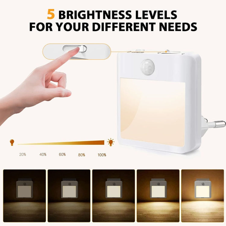 NL2101 Motion Sensor ไฟกลางคืน LED ปลั๊กไฟ AC Dimming Sleep Lights, Spec:, NL2101 Warm EU Plug, NL2101 Warm and White EU Plug, NL2101 Warm US Plug, NL2101 Warm and White US Plug, NL2101 Warm UK Plug, NL2101 Warm and White UK Plug
