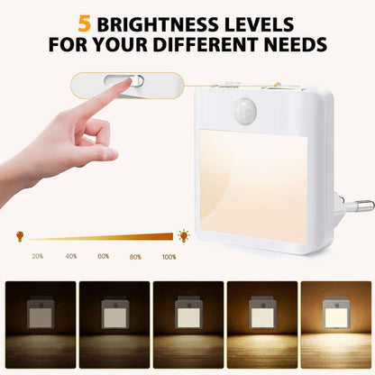 NL2101 Motion Sensor ไฟกลางคืน LED ปลั๊กไฟ AC Dimming Sleep Lights, Spec:, NL2101 Warm EU Plug, NL2101 Warm and White EU Plug, NL2101 Warm US Plug, NL2101 Warm and White US Plug, NL2101 Warm UK Plug, NL2101 Warm and White UK Plug