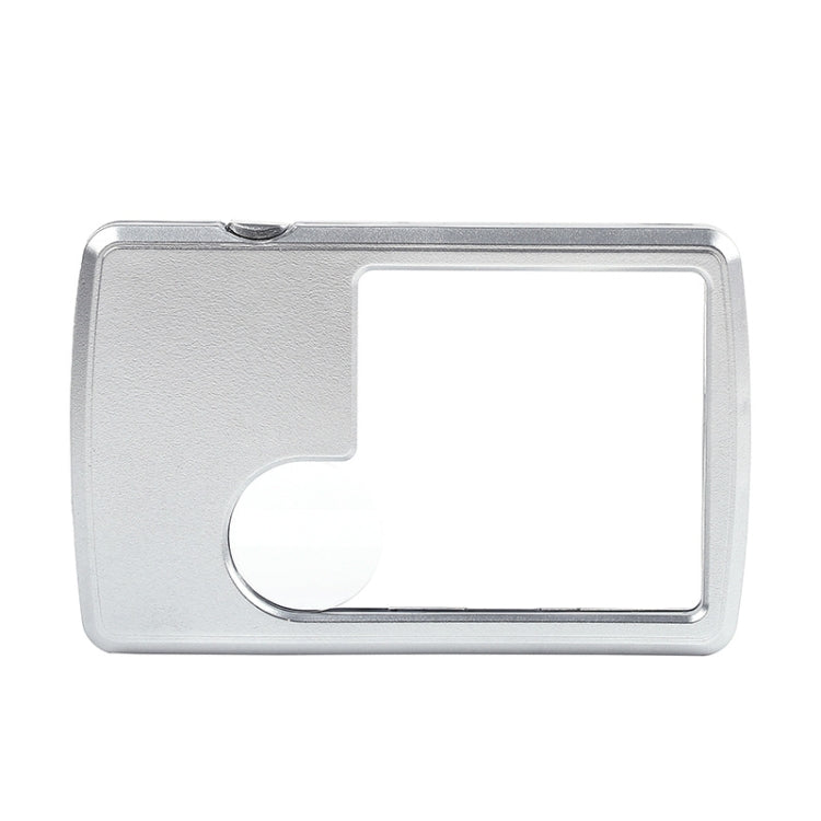 2pcs 3-6 Times Card Type แว่นขยายแบบพกพาไฟ LED รูปสี่เหลี่ยมผืนผ้า, 3-6X With LED Lights
