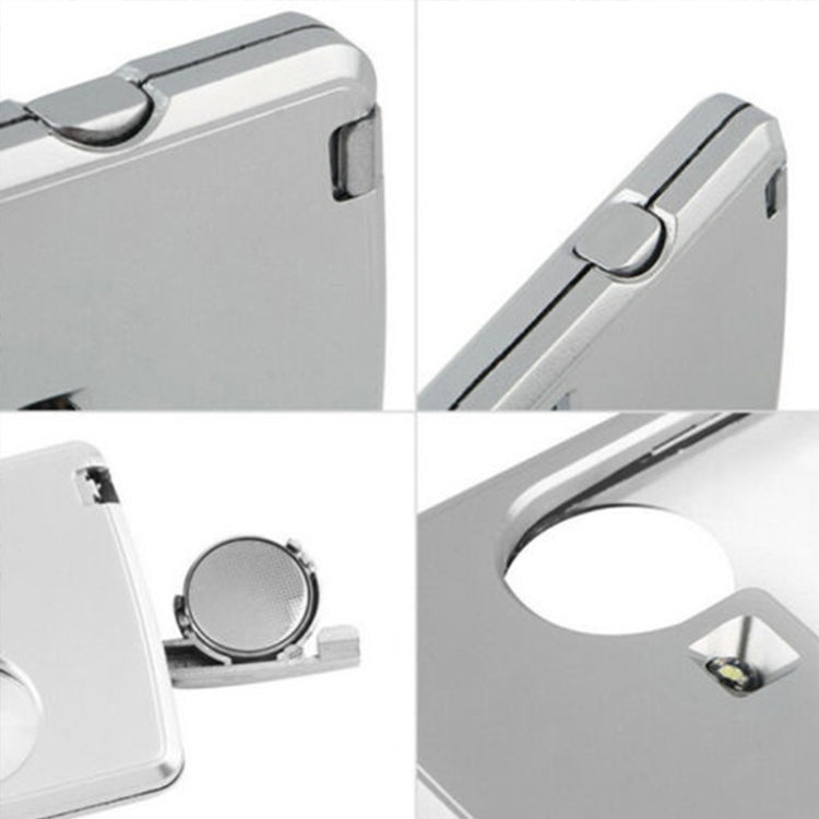 2pcs 3-6 Times Card Type แว่นขยายแบบพกพาไฟ LED รูปสี่เหลี่ยมผืนผ้า, 3-6X With LED Lights