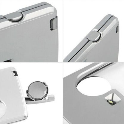 2pcs 3-6 Times Card Type แว่นขยายแบบพกพาไฟ LED รูปสี่เหลี่ยมผืนผ้า, 3-6X With LED Lights