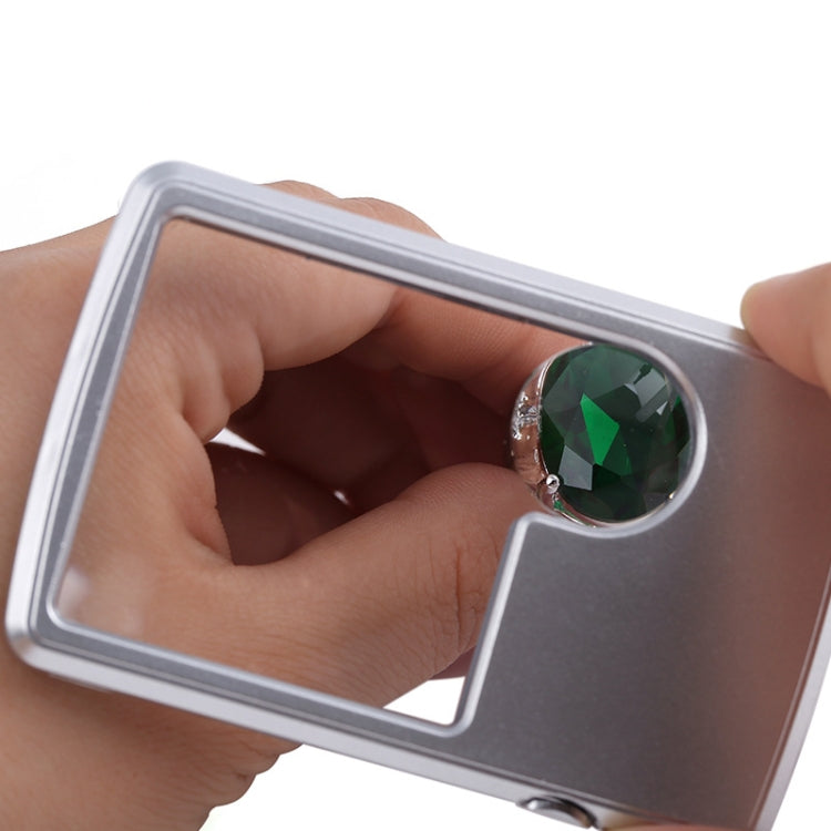 2pcs 3-6 Times Card Type แว่นขยายแบบพกพาไฟ LED รูปสี่เหลี่ยมผืนผ้า, 3-6X With LED Lights