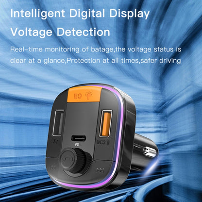 Yesido Y45 Car PD Charger ที่จุดบุหรี่ QC Car Charging USB Bluetooth Digital Display FM, Y45