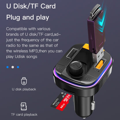 Yesido Y45 Car PD Charger ที่จุดบุหรี่ QC Car Charging USB Bluetooth Digital Display FM, Y45