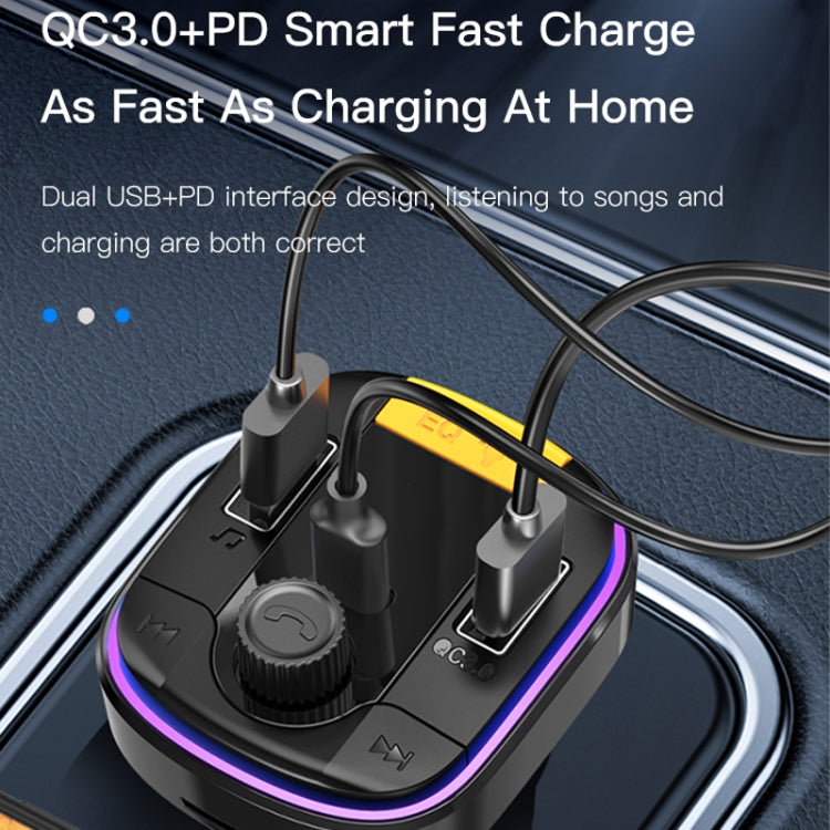 Yesido Y45 Car PD Charger ที่จุดบุหรี่ QC Car Charging USB Bluetooth Digital Display FM, Y45