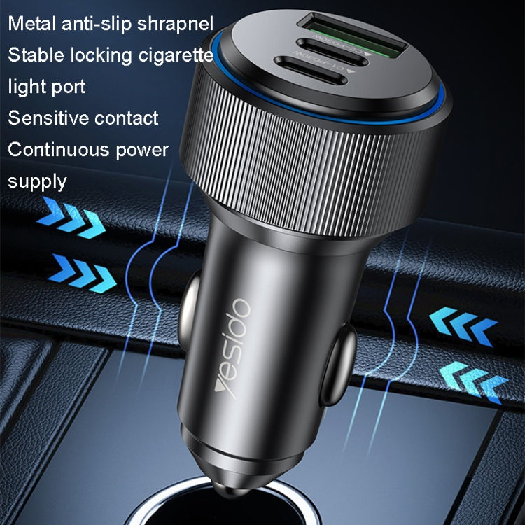 Yesido Y50 Car USB3.0 Fast Charger 30W อลูมิเนียมอัลลอยด์ PD Fast Charging, Y50