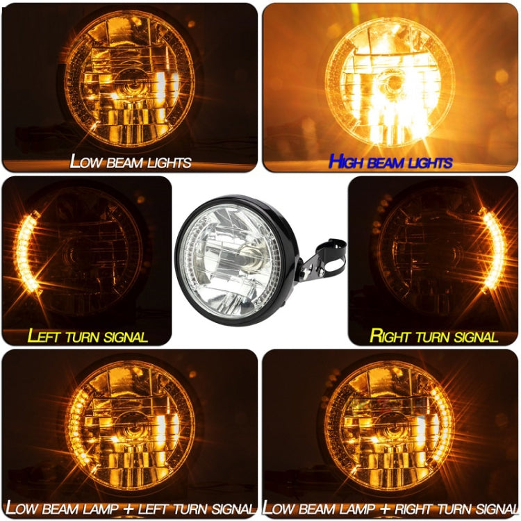 รถจักรยานยนต์ 7 นิ้ว LED ไฟหน้าแองเจิลริงพวงมาลัยพร้อมขายึด, PE-D7inS01TZ 28-36MM