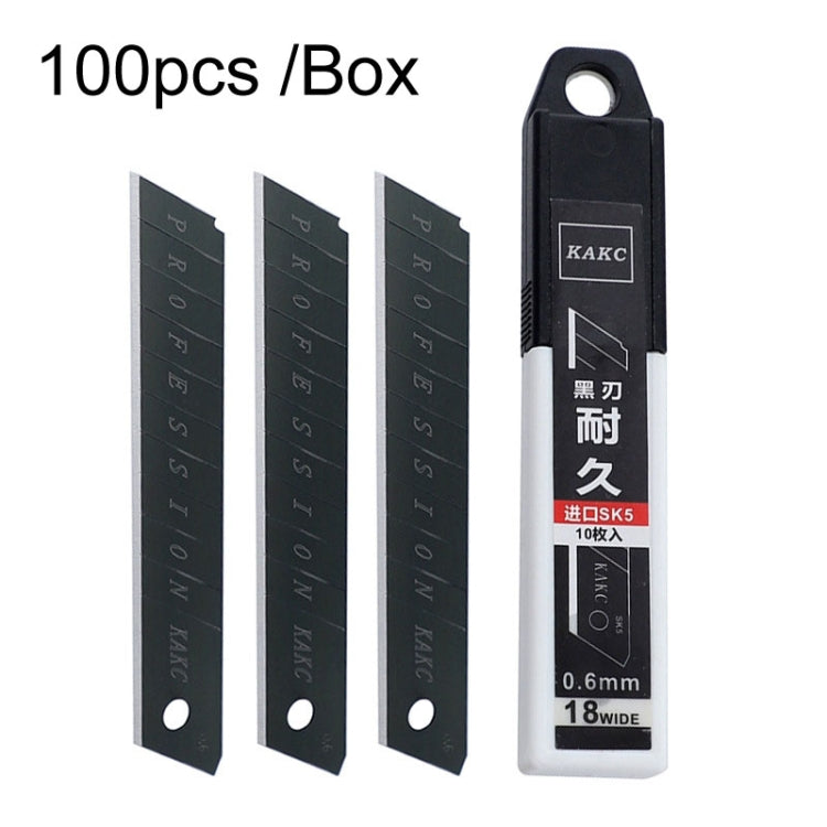 KAKC-18 ใบมีดคัตเตอร์ ใบมีดดำ ใบมีดคัตเตอร์ติดผนัง 18 มม, 10pcs /Box, 100pcs /Box