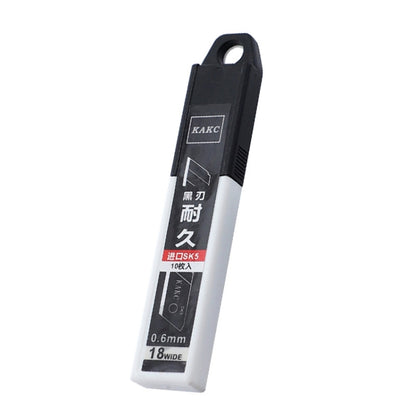 KAKC-18 ใบมีดคัตเตอร์ ใบมีดดำ ใบมีดคัตเตอร์ติดผนัง 18 มม, 10pcs /Box, 100pcs /Box