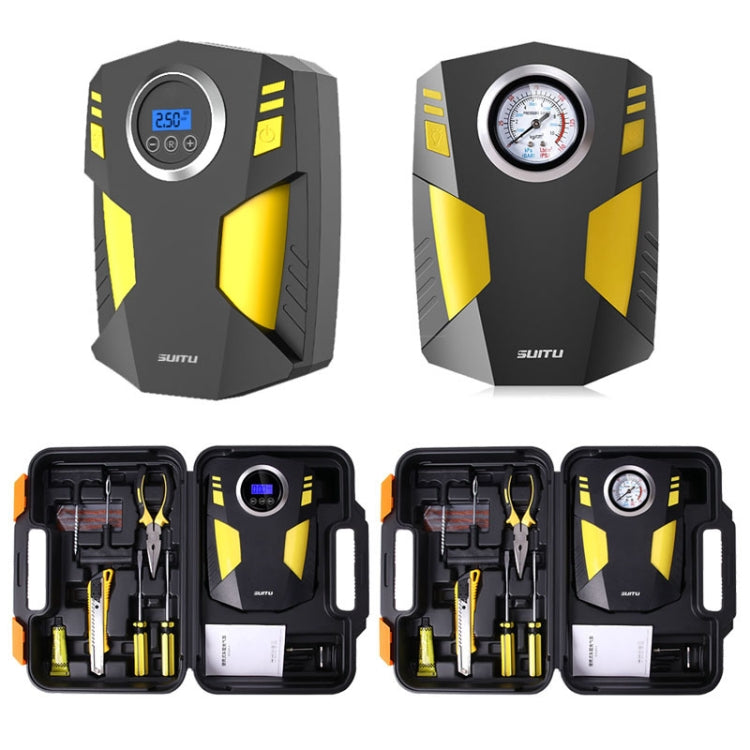 SUITU ST-5002 DC 12V เครื่องอัดลมยางรถ 150 PSI ปั๊มลมอัตโนมัติ, Pointer Model, Digital Display Model, Pointer Model+Toolbox, Digital Display Model+Toolbox