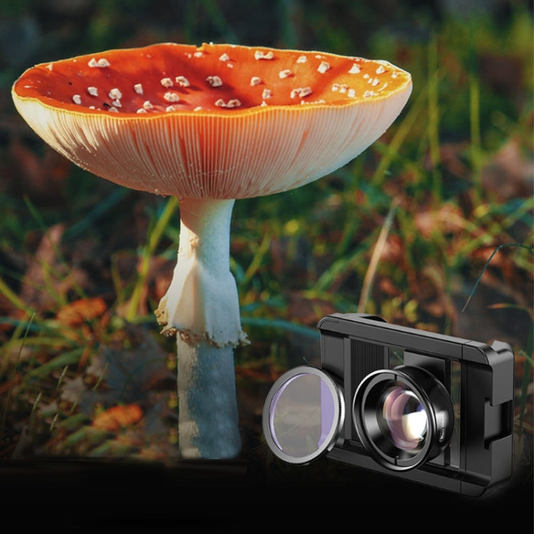 APEXEL CM-HB100CPL HB100mm HD เลนส์มาโครภายนอกสำหรับโทรศัพท์มือถือพร้อม CPL, CM-HB100CPL