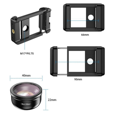 APEXEL CM-HB100CPL HB100mm HD เลนส์มาโครภายนอกสำหรับโทรศัพท์มือถือพร้อม CPL, CM-HB100CPL