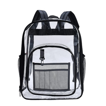 PVC ใสกันน้ำกระเป๋าเป้สะพายหลังนักเรียนโรงเรียน, Large Purple, Large Light Grey, Large Black, Small Pink, Small Black, Small Gray, Candy Color Black