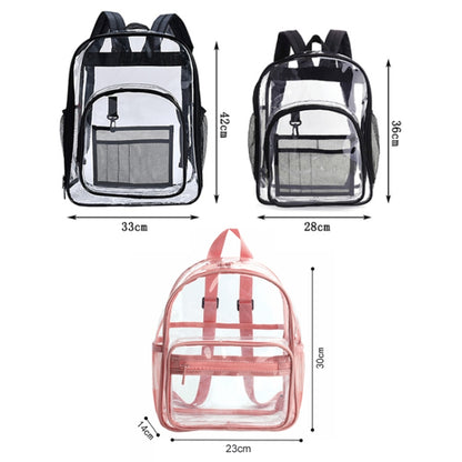 PVC ใสกันน้ำกระเป๋าเป้สะพายหลังนักเรียนโรงเรียน, Large Purple, Large Light Grey, Large Black, Small Pink, Small Black, Small Gray, Candy Color Black