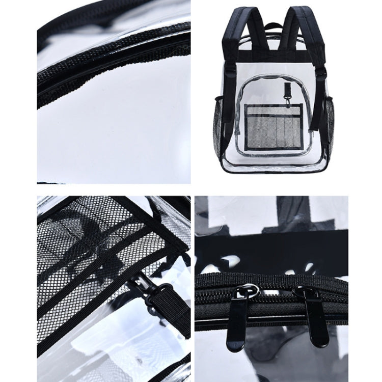 PVC ใสกันน้ำกระเป๋าเป้สะพายหลังนักเรียนโรงเรียน, Large Purple, Large Light Grey, Large Black, Small Pink, Small Black, Small Gray, Candy Color Black