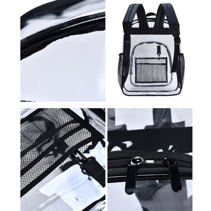 PVC ใสกันน้ำกระเป๋าเป้สะพายหลังนักเรียนโรงเรียน, Large Purple, Large Light Grey, Large Black, Small Pink, Small Black, Small Gray, Candy Color Black