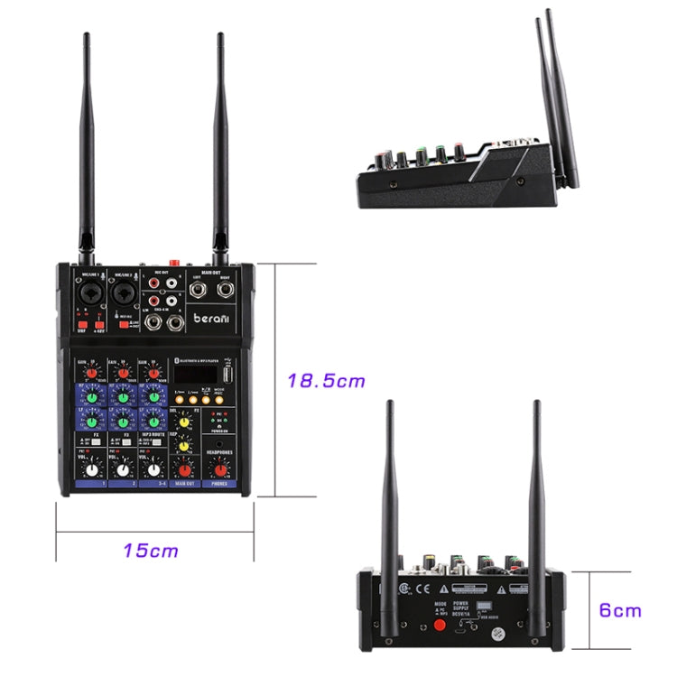 G4-M1 มิกเซอร์ 4 ทิศทางพร้อมอุปกรณ์เอฟเฟกต์ไมโครโฟนไร้สาย Small K Aong Recording Bluetooth Mixer, 4-way