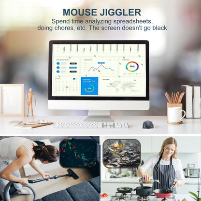 E50 2.4G Wireless Mouse Jiggler เมาส์ไร้สายแบบพกพาพร้อมปุ่ม 7 ปุ่ม