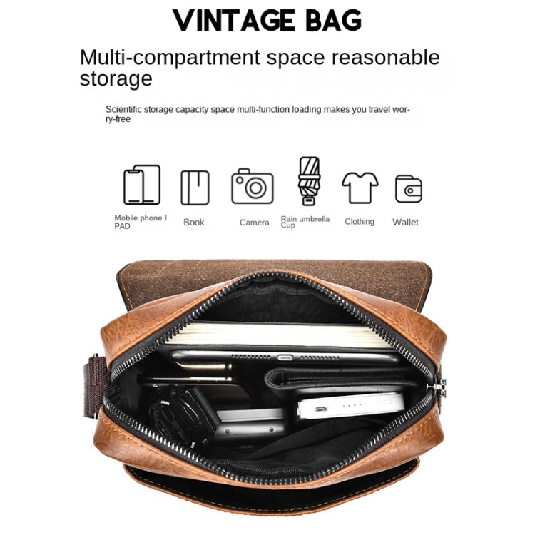 WEIXIER D266 Retro Crossbody กระเป๋าสะพาย Messenger ความจุขนาดใหญ่กระเป๋าสะพาย Tot Backpack