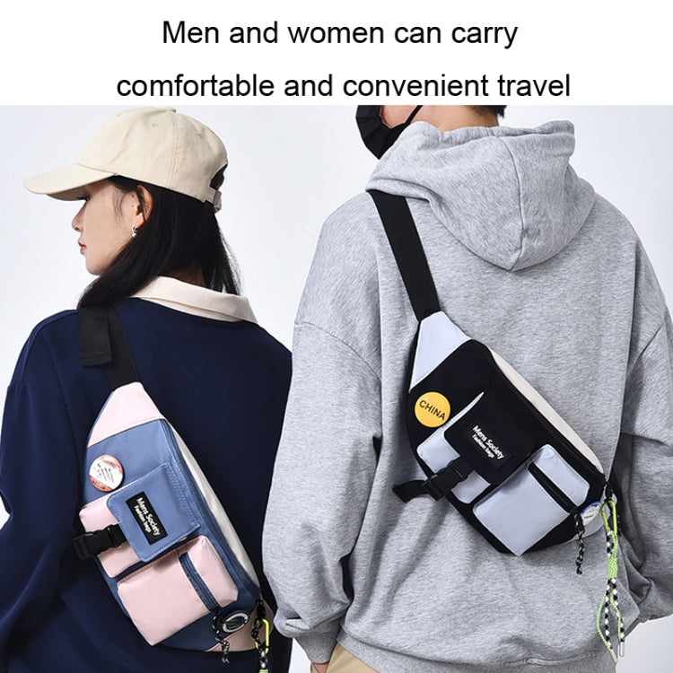 กระเป๋าสะพายข้าง Canvas Crossbody กระเป๋าสะพายไหล่แบบ Light Sports Chest Bag, Black, Black+Lanyard, Orange, Orange+Lanyard, Blue, Blue+Lanyard, Green, Green+Lanyard