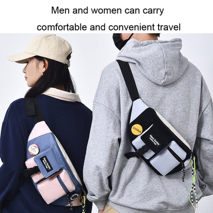 กระเป๋าสะพายข้าง Canvas Crossbody กระเป๋าสะพายไหล่แบบ Light Sports Chest Bag, Black, Black+Lanyard, Orange, Orange+Lanyard, Blue, Blue+Lanyard, Green, Green+Lanyard