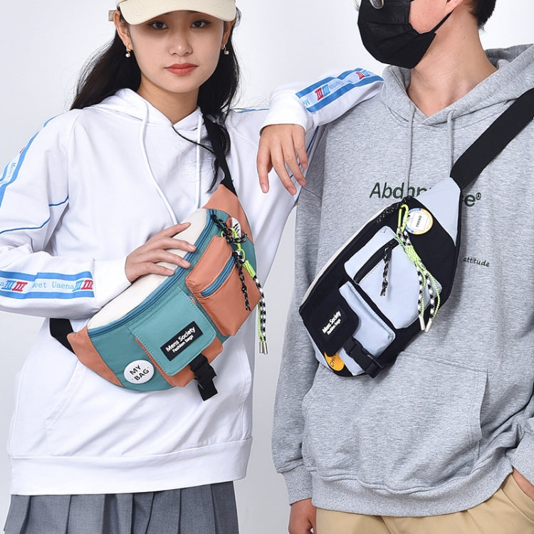 กระเป๋าสะพายข้าง Canvas Crossbody กระเป๋าสะพายไหล่แบบ Light Sports Chest Bag, Black, Black+Lanyard, Orange, Orange+Lanyard, Blue, Blue+Lanyard, Green, Green+Lanyard