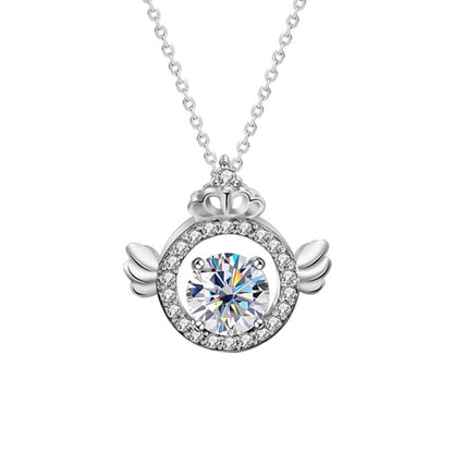 XMA017 สร้อยคอเพชร Moissanite 925 เงินสเตอร์ลิงมงกุฎจี้เข็มกลัดโซ่, XMA017