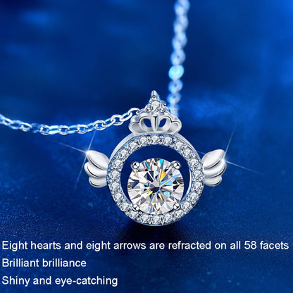 XMA017 สร้อยคอเพชร Moissanite 925 เงินสเตอร์ลิงมงกุฎจี้เข็มกลัดโซ่, XMA017