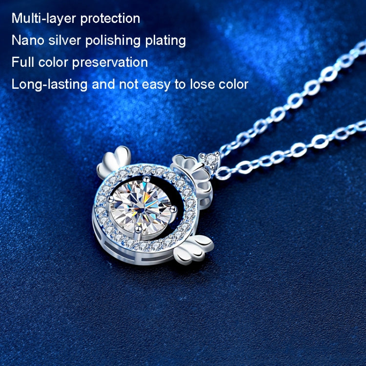XMA017 สร้อยคอเพชร Moissanite 925 เงินสเตอร์ลิงมงกุฎจี้เข็มกลัดโซ่, XMA017
