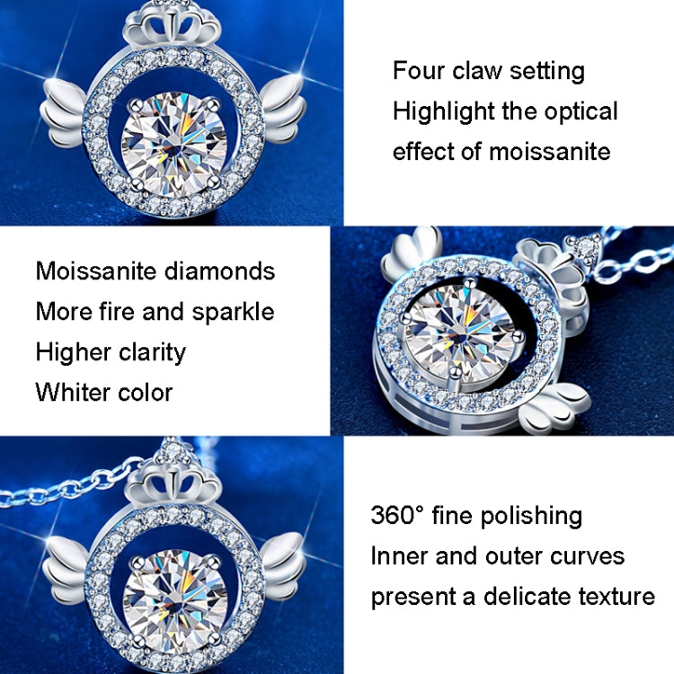 XMA017 สร้อยคอเพชร Moissanite 925 เงินสเตอร์ลิงมงกุฎจี้เข็มกลัดโซ่, XMA017