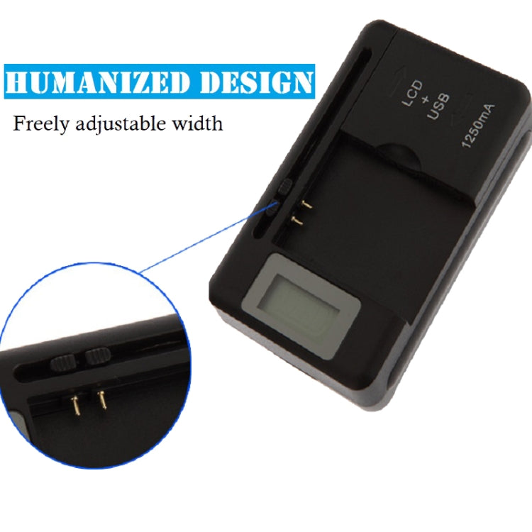 เครื่องชาร์จแบตเตอรี่โทรศัพท์มือถืออเนกประสงค์ SS-5 พร้อมเอาต์พุต USB และจอ LCD ปลั๊ก US, 600A/1250mA