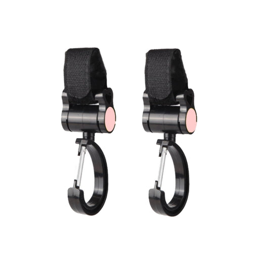 ตะขอแขวนรถเข็นเด็กสากล 2 ชิ้นอุปกรณ์เสริมตะขอเหนียว 360 องศา, Sticky Hooks(Pink), Sticky Hooks(Yellow), Sticky Hooks(Black)